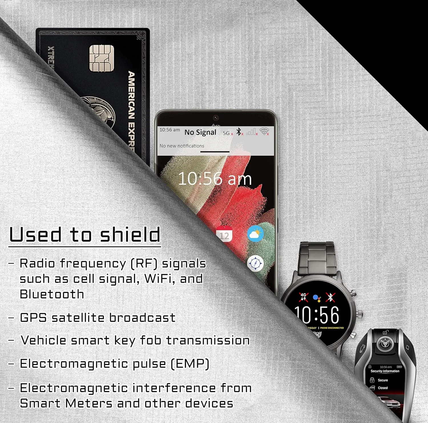 ~ Diamond Form Faraday Fabric ~ High-Shielding Signal Blocking ~ Blocks RF Signals (Including 5G) ~ 54.5" Width by 5 Yard (180") Length