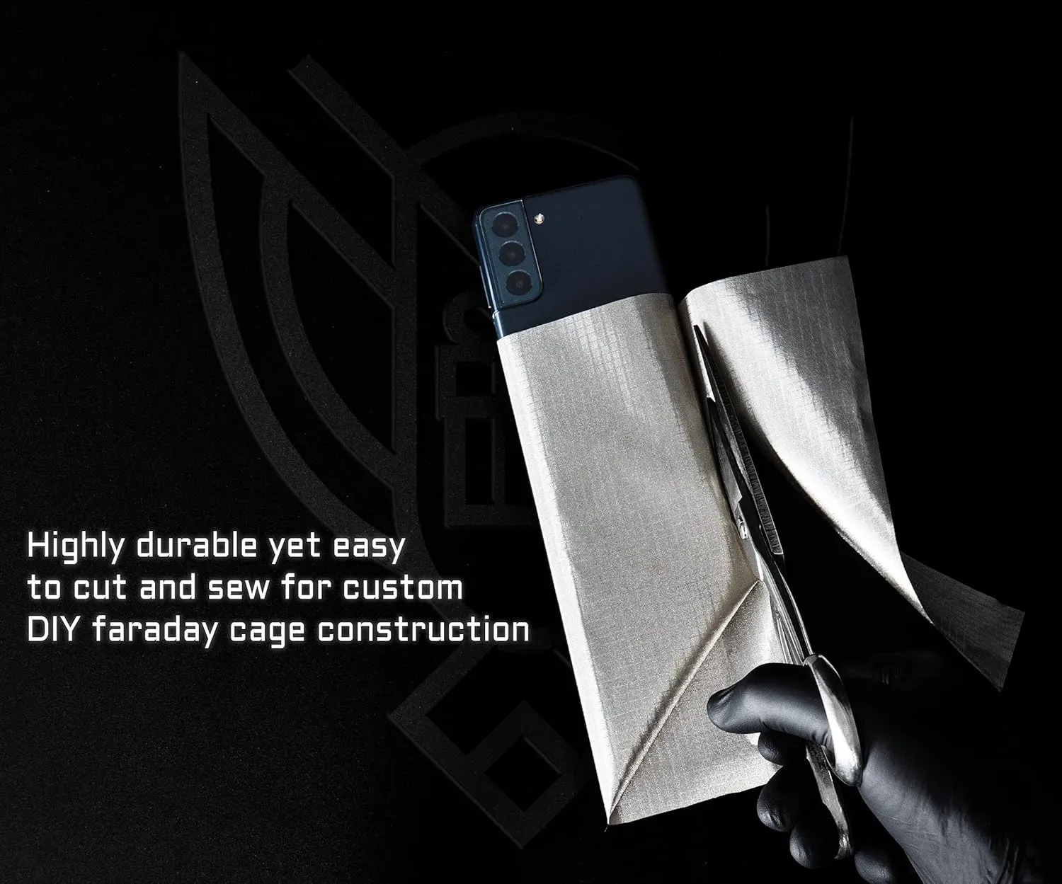 ~ Diamond Form Faraday Fabric ~ High-Shielding Signal Blocking ~ Blocks RF Signals (Including 5G) ~ 54.5" Width by 5 Yard (180") Length