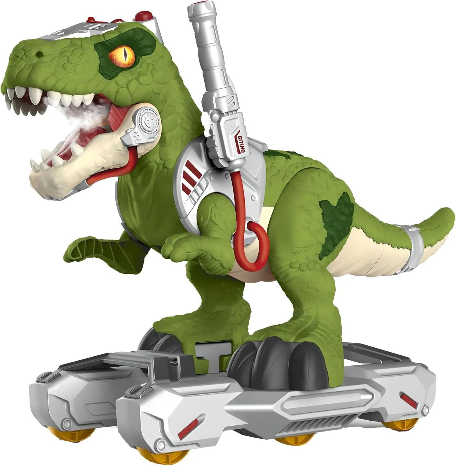 𝐁𝐄𝐒𝐓𝐒𝐄𝐋𝐋𝐄𝐑 Premium Dinosaur Ride-On Scooter for Toddlers – Electric Push & Ride Foot-to-Floor Sliding Rideable Toy with Music, Lights, Mist Spray for Boys & Girls - Green