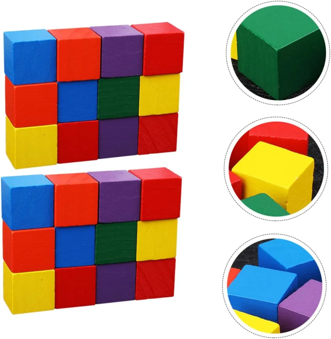 1 Set Educational Cube Building Blocks for Plaything for Imagination Development Safe and Smooth Edges for Parent Interaction