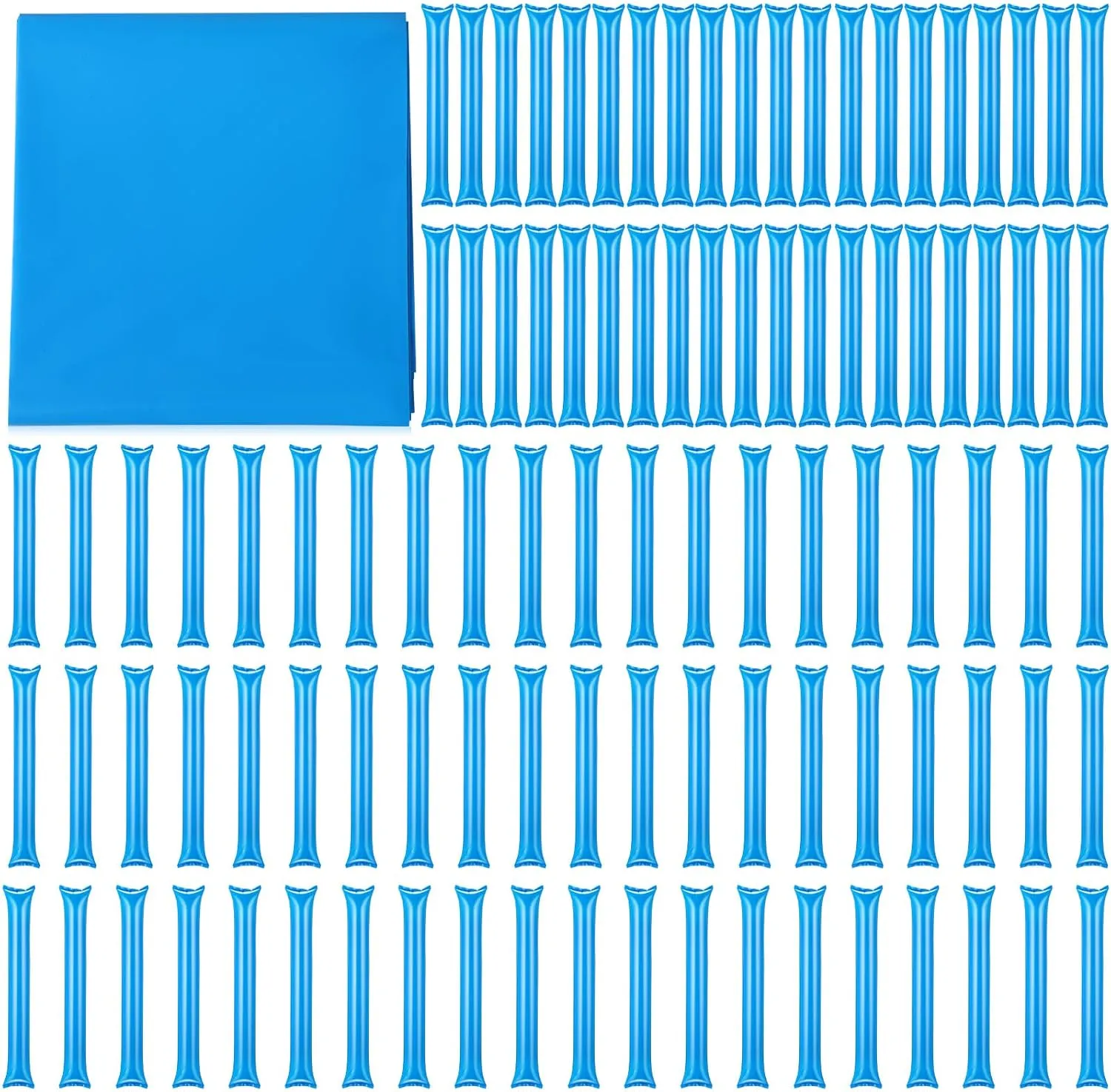 100 Pcs Thunder Sticks Thicken Sporting Cheerleading Team Sticks Cheering Sticks Plastic Clapper Inflatable Noise Makers Sporting Cheers Basketball Football Events Dance Party (Blue)