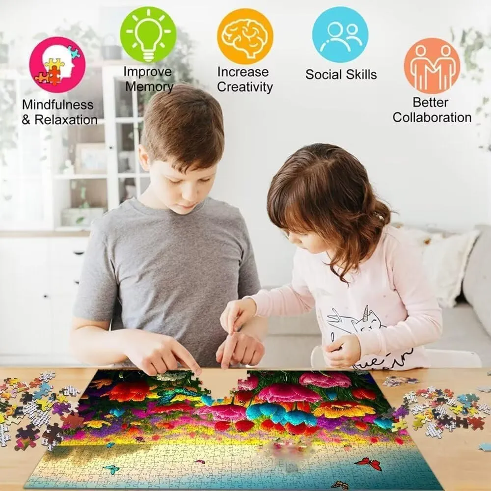 1000 Piece Jigsaw Puzzle for Adults Fluffy Puppy Teddy Bears Challenging and Cute Cozy Puzzle Game for Families Children Wall Decor Gift Family Game Night Fun