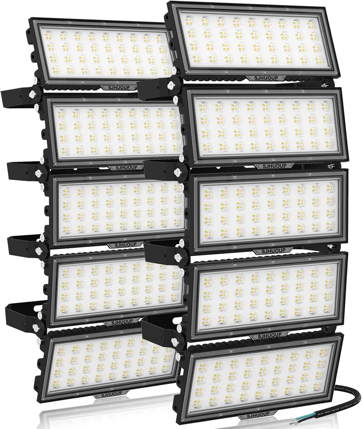 1000W LED Stadium Light Outdoor,130000LM 500W Stadium Lights 2 Pack,6500K Daylight Super Bright Commercial Area Lighting,IP67 Waterproof Adjustable Bracket Arena Lights for Sports Fields,Court