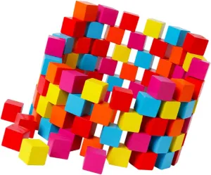 100PCS Colorful Building Blocks for Cube Educational Teaching Aid for Hands Learning and Color Recognition