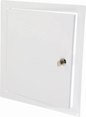 10" x 12" Lockable White Metal Access Door. Service Shaft Wall Panel with Key. Plumbing, Electricity, Heating, Alarm Access Hole Cover
