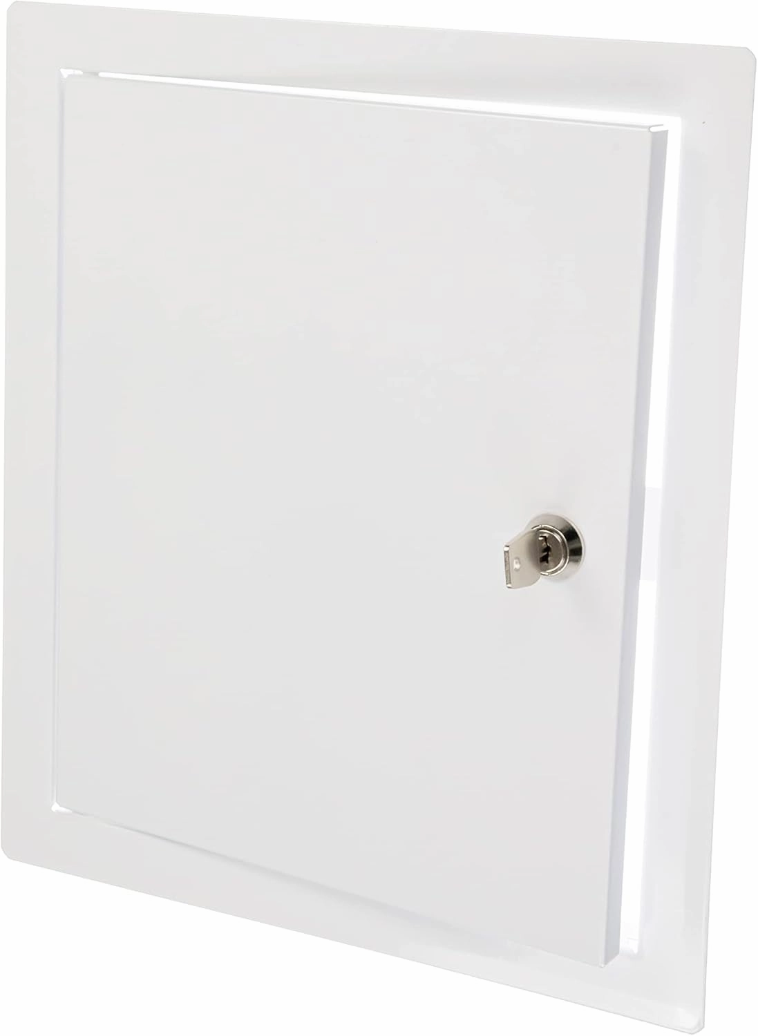 10" x 12" Lockable White Metal Access Door. Service Shaft Wall Panel with Key. Plumbing, Electricity, Heating, Alarm Access Hole Cover