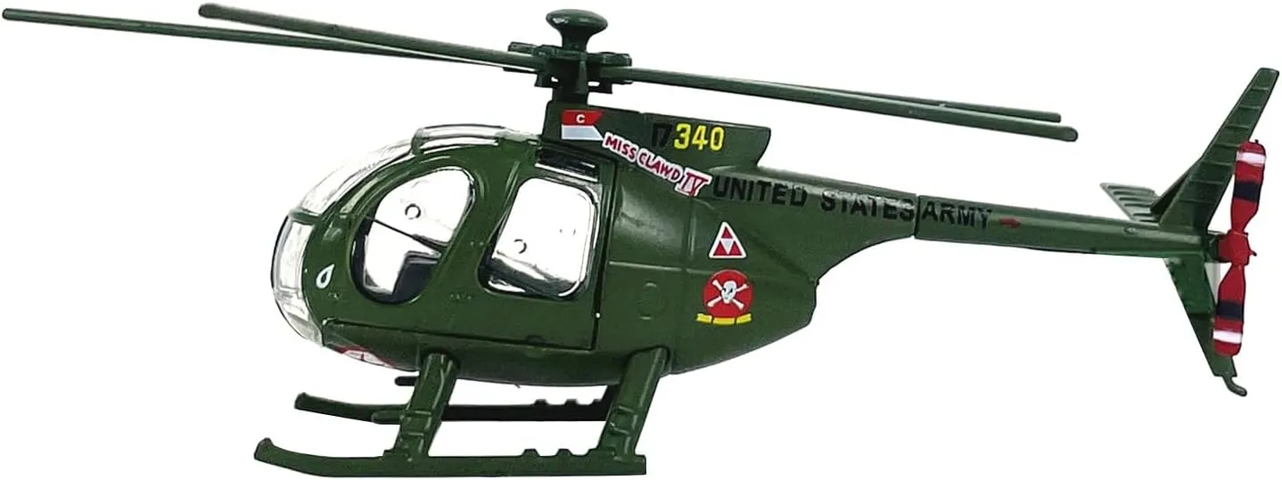 1/100 US Army OH-6A Cayuse Helicopter Model Alloy High-Simulated Airplane Craft Collectibles Souvenir Static Display