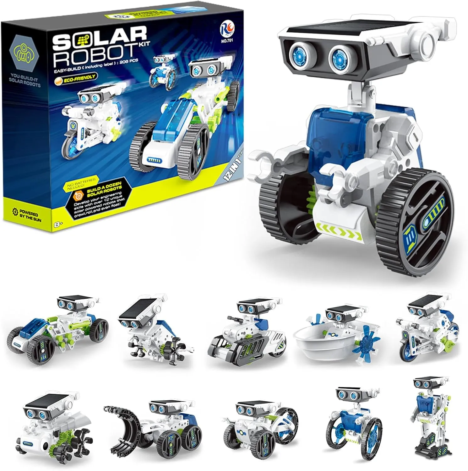 12-in-1 Solar Robot Kit for Kids 8-12, STEM Projects for Kids，DIY Building Toy Set & Science Kits for Kids Age 8-12 Boys & Girls Birthday