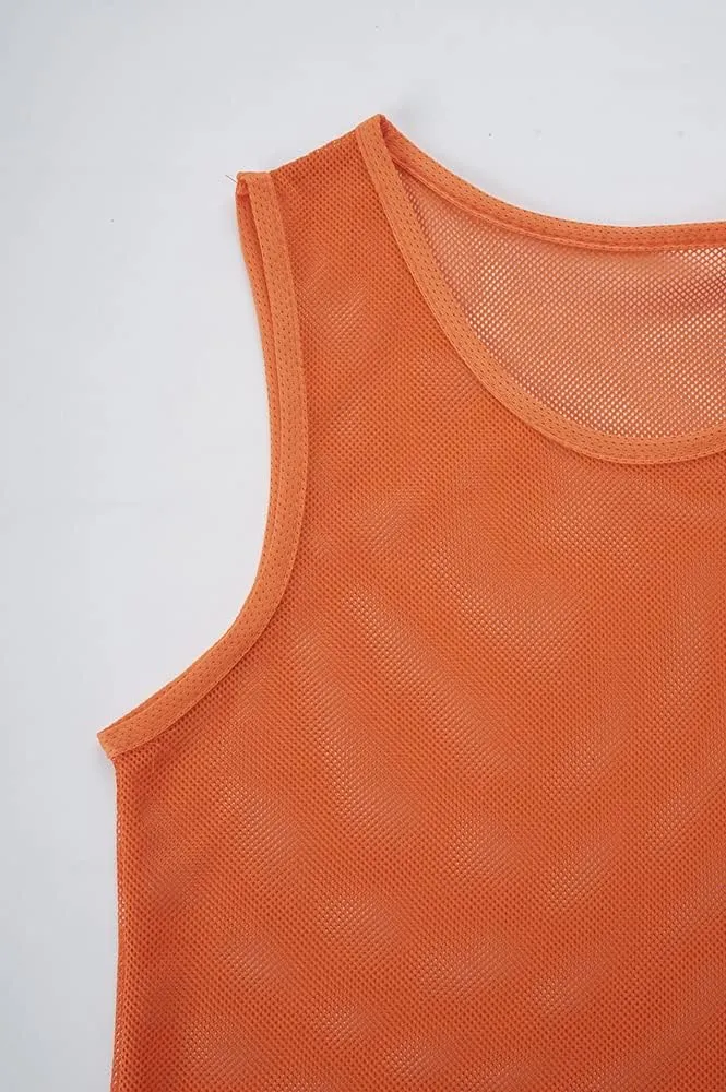 12 Pack Scrimmage Vest/Team Training Jerseys/Sports Pinnies/Practice Jerseys/Soccer Bibs with Carry Bag
