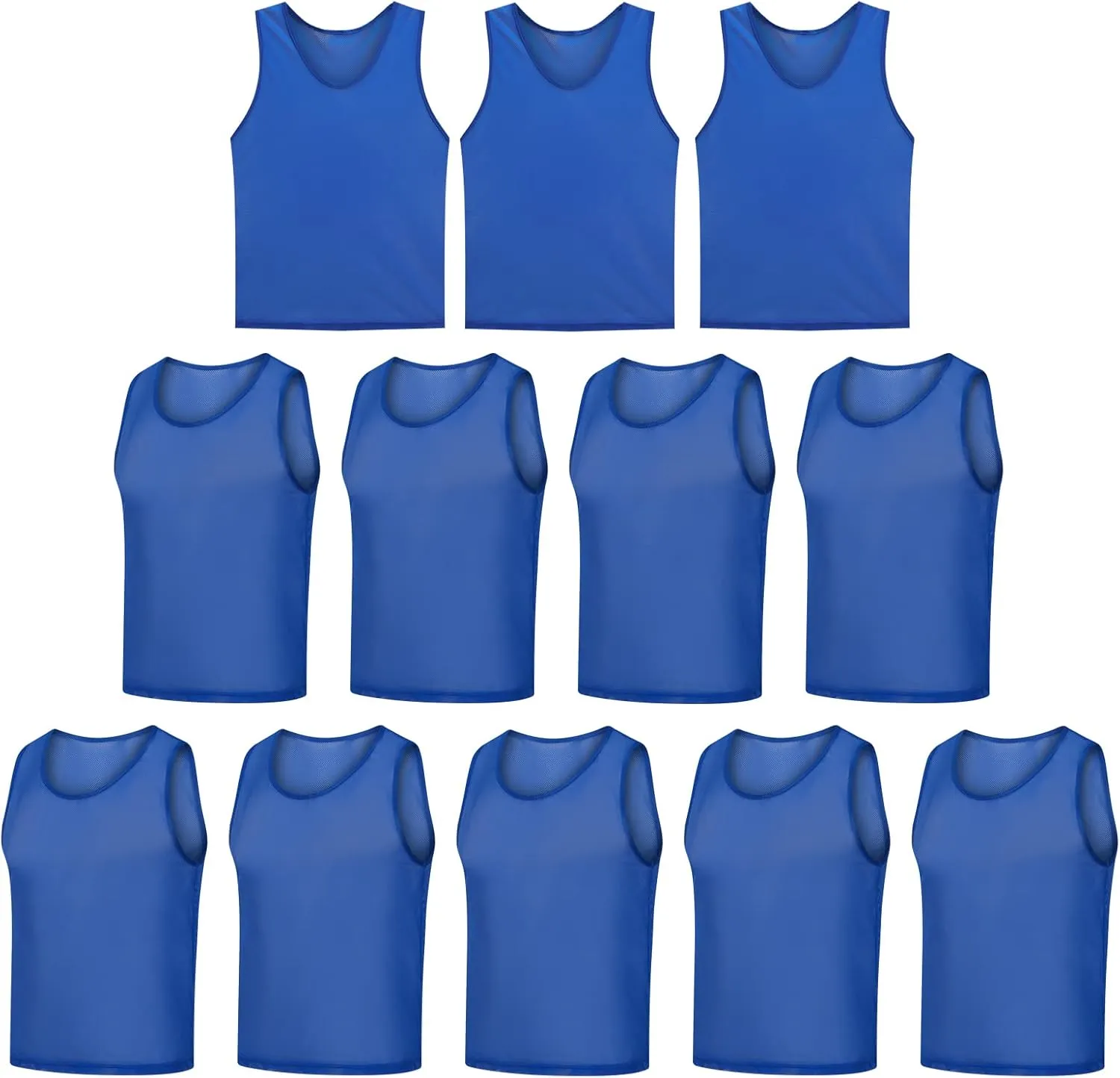 12 Pack Scrimmage Vest/Team Training Jerseys/Sports Pinnies/Practice Jerseys/Soccer Bibs with Carry Bag
