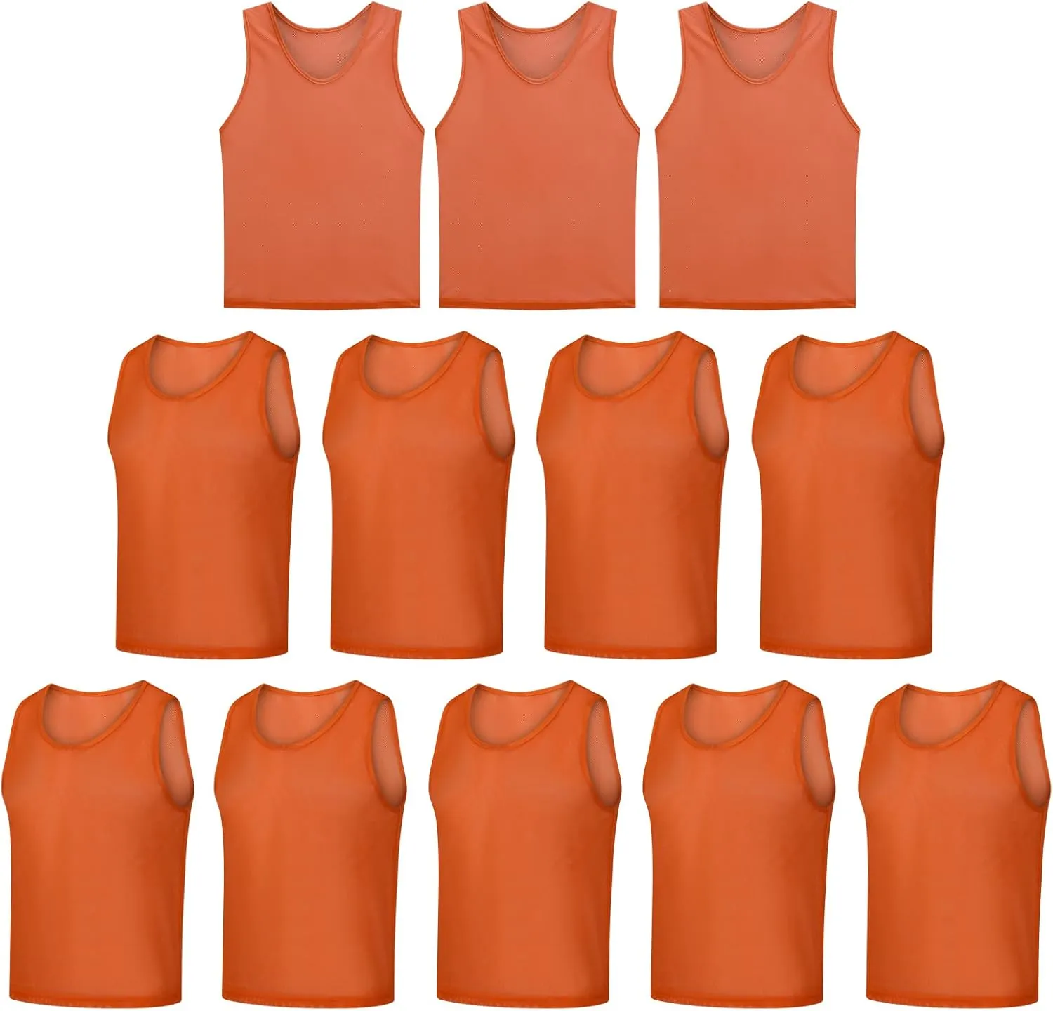 12 Pack Scrimmage Vest/Team Training Jerseys/Sports Pinnies/Practice Jerseys/Soccer Bibs with Carry Bag