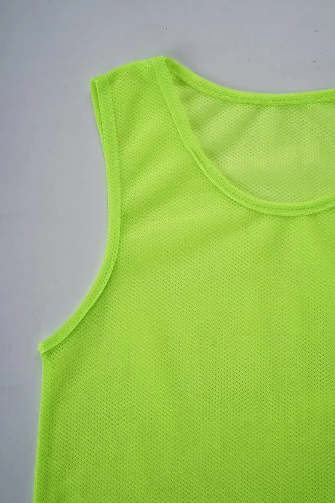 12 Pack（1-12） Numbered Pinnies/Scrimmage Vest/Team Practice Jerseys for Basketball, Soccer, Football