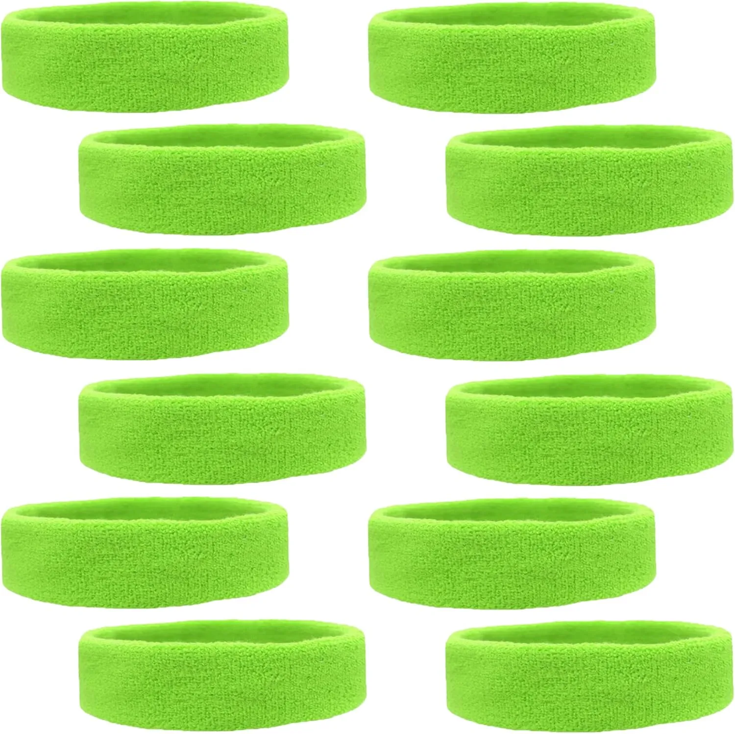 12 Sweatbands Cotton Sports Headbands Terry Cloth Moisture Wicking Athletic Basketball Headband by Kenz Laurenz