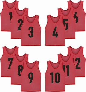 12 Pack(1-12) Numbered Jerseys/Soccer Bibs/Scrimmage Pinnies/Team Training Vest for Adult Youth Kids.