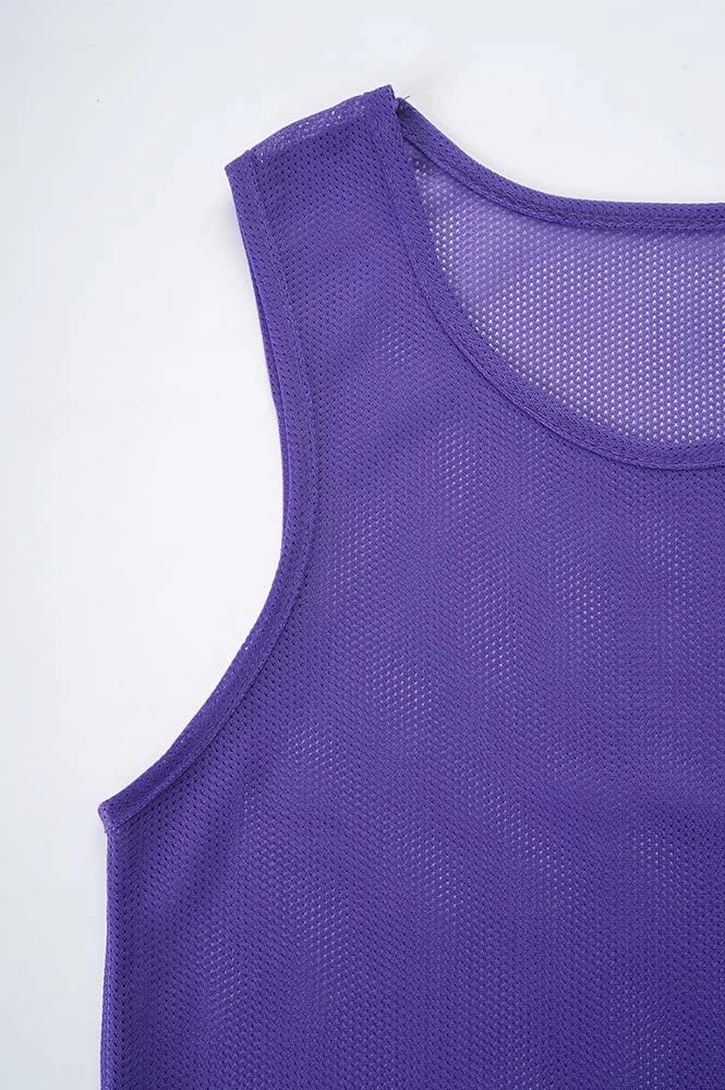 12 Pack（1-12） Numbered Pinnies/Scrimmage Vest/Team Practice Jerseys for Basketball, Soccer, Football
