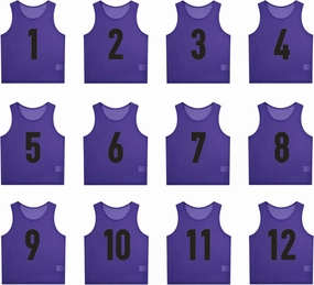 12 Pack（1-12） Numbered Pinnies/Scrimmage Vest/Team Practice Jerseys for Basketball, Soccer, Football