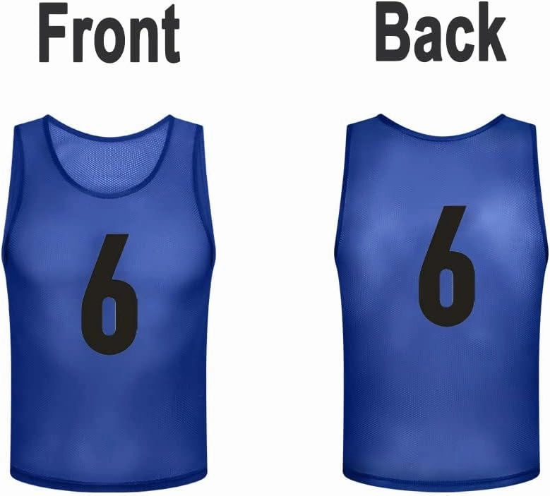 12 Pack（1-12） Numbered Pinnies/Scrimmage Vest/Team Practice Jerseys for Basketball, Soccer, Football