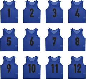 12 Pack（1-12） Numbered Pinnies/Scrimmage Vest/Team Practice Jerseys for Basketball, Soccer, Football