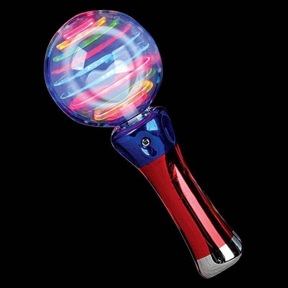 12-Pack Meteor Storm Flashing Spinner Wand LED Light Up Magic Ball Changing Pattern Novelty Orb Sensory Wand Party Favor Special Needs