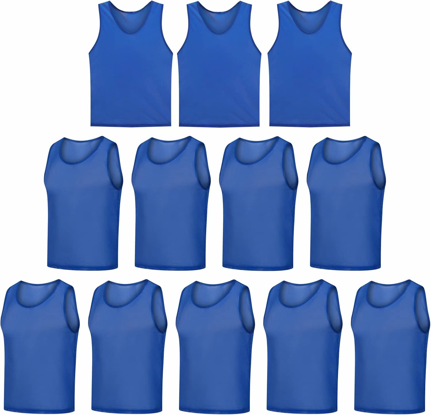 12 Pack Scrimmage Vest/Team Training Jerseys/Sports Pinnies/Practice Jerseys/Soccer Bibs with Carry Bag