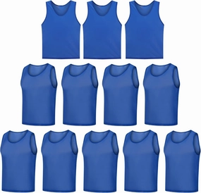 12 Pack Scrimmage Vest/Team Training Jerseys/Sports Pinnies/Practice Jerseys/Soccer Bibs with Carry Bag