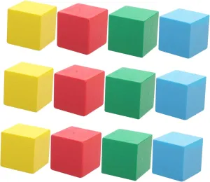 12pcs Colorful Beech Building Blocks Educational for Creativity Hands Fun and Color Recognition for Family Activities and Imaginative Play