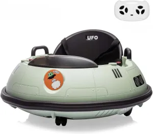 12V 4.5AH Kids Ride on Bumper Car, Electric Toddlers Bumper Car with Remote Control, 360 Degree Spin, Safety Belt, Flashing Lights and Music, Ride on Car for Boys Girls, Green