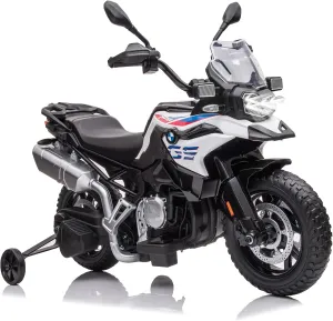 12V 7AH Kids Ride on Motorcycle Licensed BMW Electric Motorcycle Toy for Toddlers with High/Low Speed, EVA Tire, LED Headlights, Spring Suspension, Music Ride on Car for Boys and Girls, White