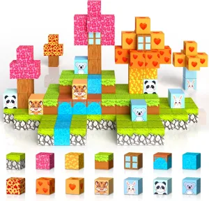 134PCS Magnetic Blocks, Magnet Building Blocks for Toddlers & Kids Ages 3-5, 5-7, 8-12, STEM Sensory Magnetic Stacking Toys for Boys & Girls, 1 Inch