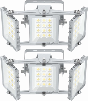 150W 2 Pack LED Flood Light Outdoor, 15000LM Super Bright Stadium Lights, 6000K Daylight White, IP66 Waterproof, 3 Heads Adjustable Outdoor Floodlight for Yards, Arena, Street, Garden