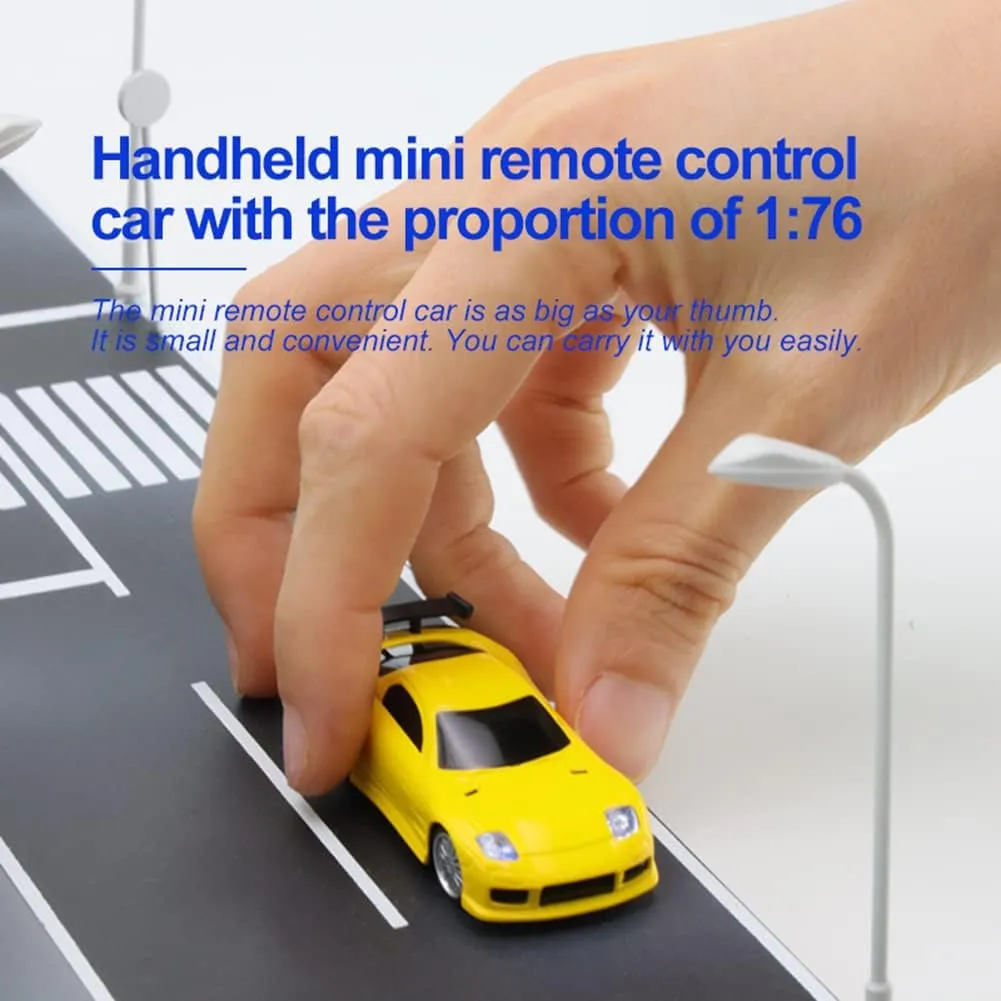 1:76 Turbo Racing Scale RC Sport Car, Table Racing Remote Control Mini Model Car Full Proportional RTR Kit Toys (C71white)