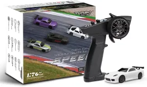 1:76 Turbo Racing Scale RC Sport Car, Table Racing Remote Control Mini Model Car Full Proportional RTR Kit Toys (C71white)