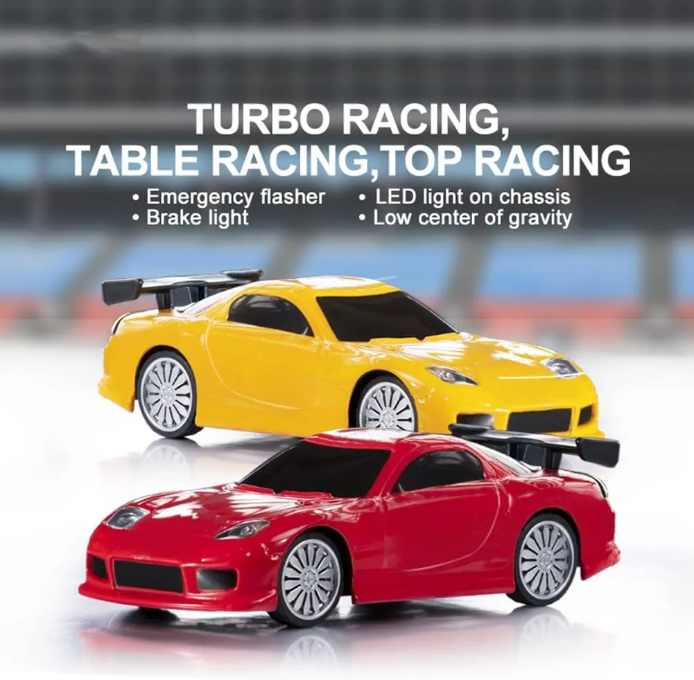 1:76 Turbo Racing Scale RC Sport Car, Table Racing Remote Control Mini Model Car Full Proportional RTR Kit Toys (C71white)