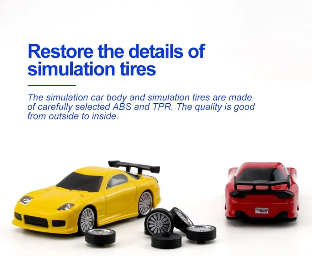 1:76 Turbo Racing Scale RC Sport Car, Table Racing Remote Control Mini Model Car Full Proportional RTR Kit Toys (C71white)