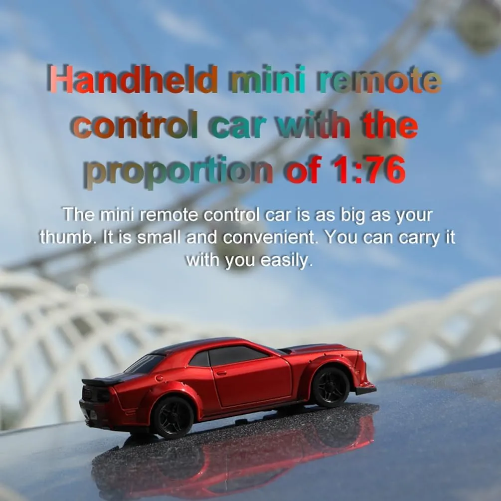 1:76 Turbo Racing Scale RC Sport Car, Table Racing Remote Control Mini Model Car Full Proportional RTR Kit Toys (C75-red)