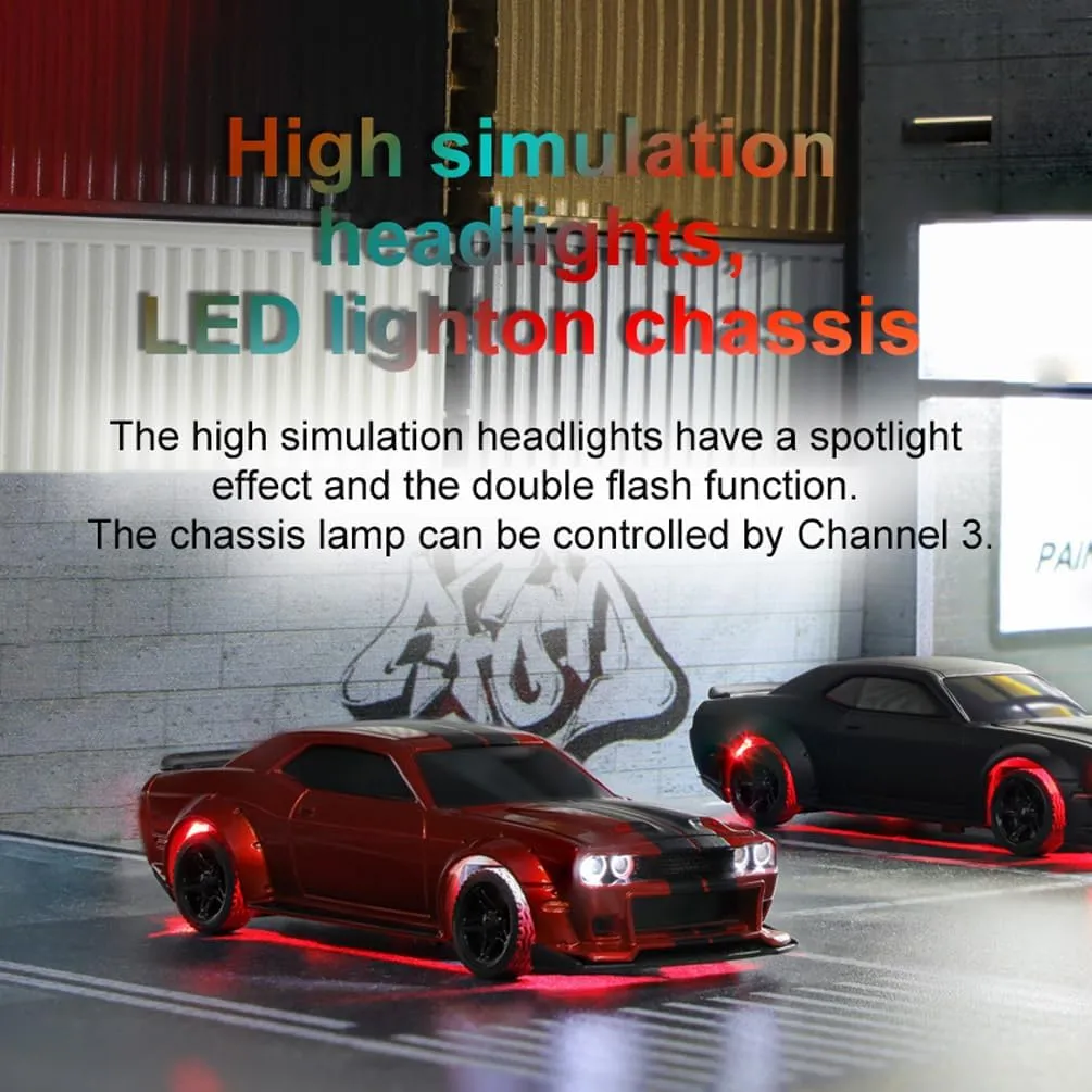 1:76 Turbo Racing Scale RC Sport Car, Table Racing Remote Control Mini Model Car Full Proportional RTR Kit Toys (C75-red)