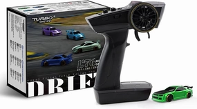 1:76 Turbo Racing Scale RC Sport Car, Table Racing Remote Control Mini Model Car Full Proportional RTR Kit Toys (C64-Green)