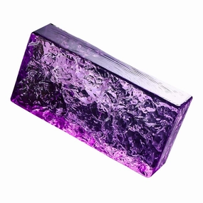 1 Pack-7.9"x3.9"x2"-Purple Glass Block-ice Crystal Patterned Rectangular Solid Glass Brick - Used in Building Fields Such as Wall partitions, as Well as for DIY Lighting fixtures, DIY Tables etc.