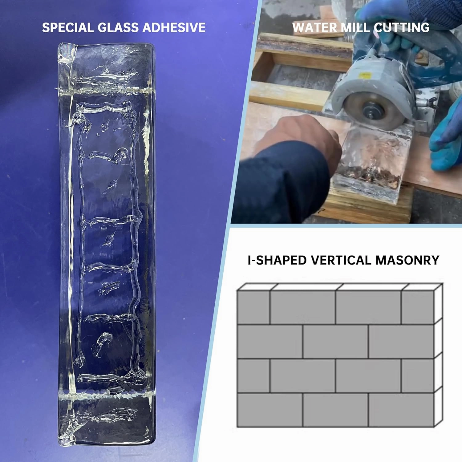 1 Pack-7.9"x3.9"x2"-Purple Glass Block-ice Crystal Patterned Rectangular Solid Glass Brick - Used in Building Fields Such as Wall partitions, as Well as for DIY Lighting fixtures, DIY Tables etc.