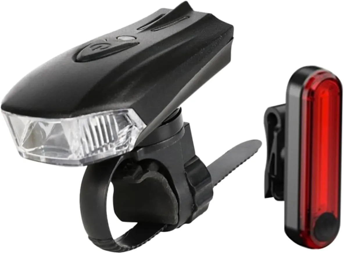 1set Bike Light USB Rechargeable Front and Rear Light for Night Riding Modes Essential Safety Accessory for Cyclists Includes Rear Lamp