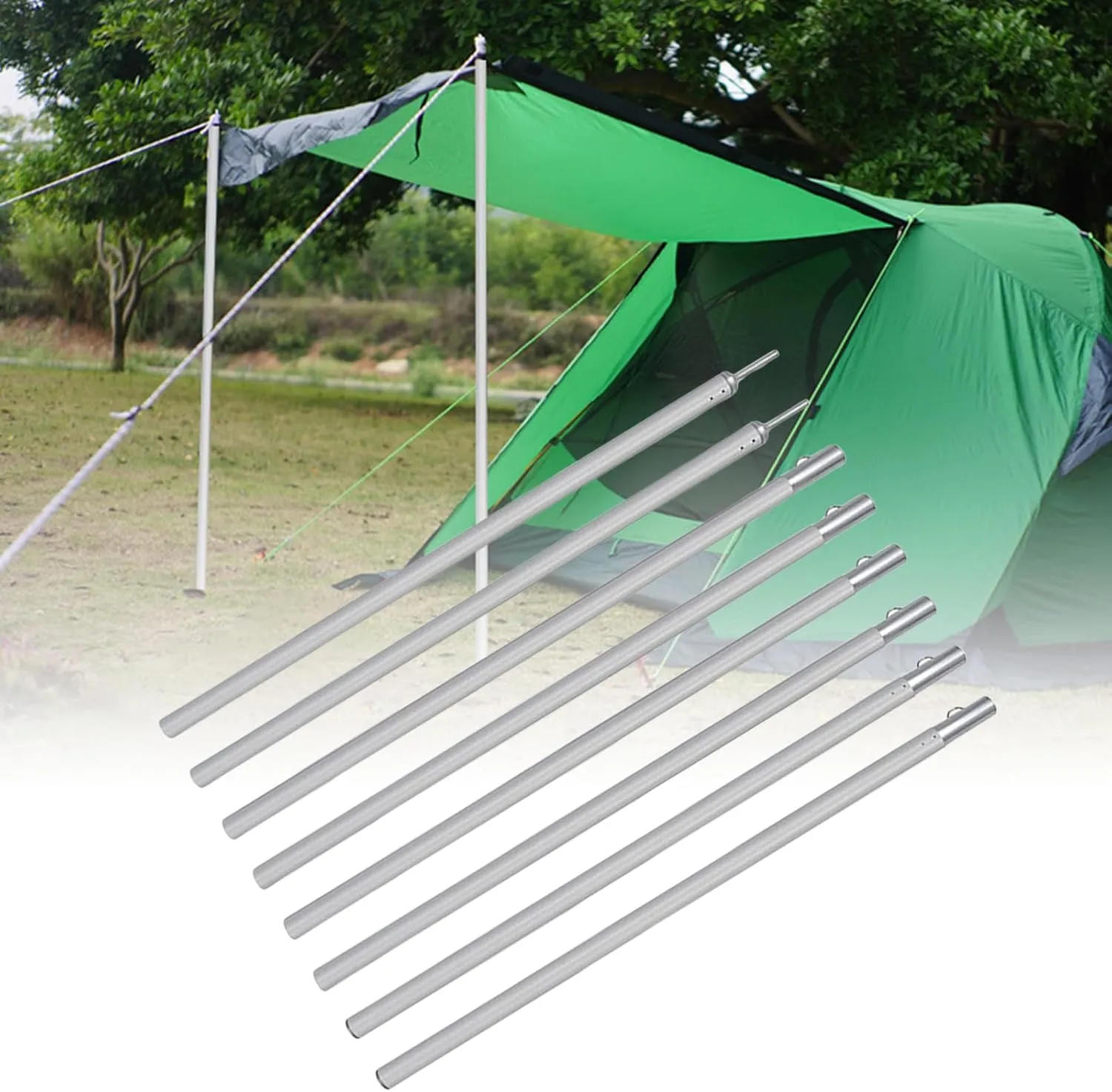 1Set Light Weight Tarps Poles Versatiles Hiking Equipment Backpacking Tent Supply for Camping Tarps and Awnings