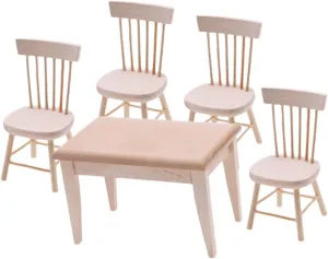 1set Miniature Desk and Chair Doll Furniture Chair and Desk Models for Dollhouse Decor Creative Imagination Toy for Boys and Girls Cute Home Decoration for Living Room and Bedroom