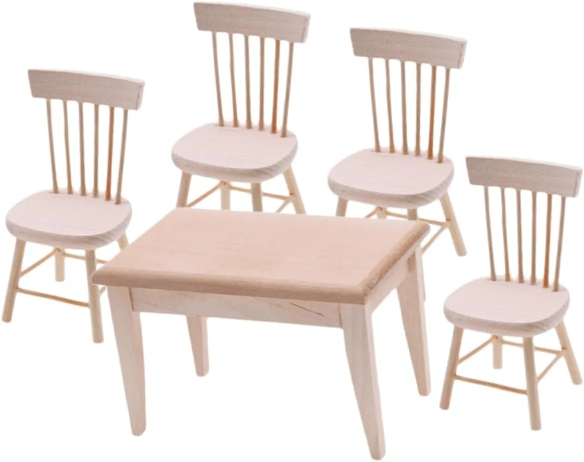 1set Miniature Desk and Chair Doll Furniture Chair and Desk Models for Dollhouse Decor Creative Imagination Toy for Boys and Girls Cute Home Decoration for Living Room and Bedroom