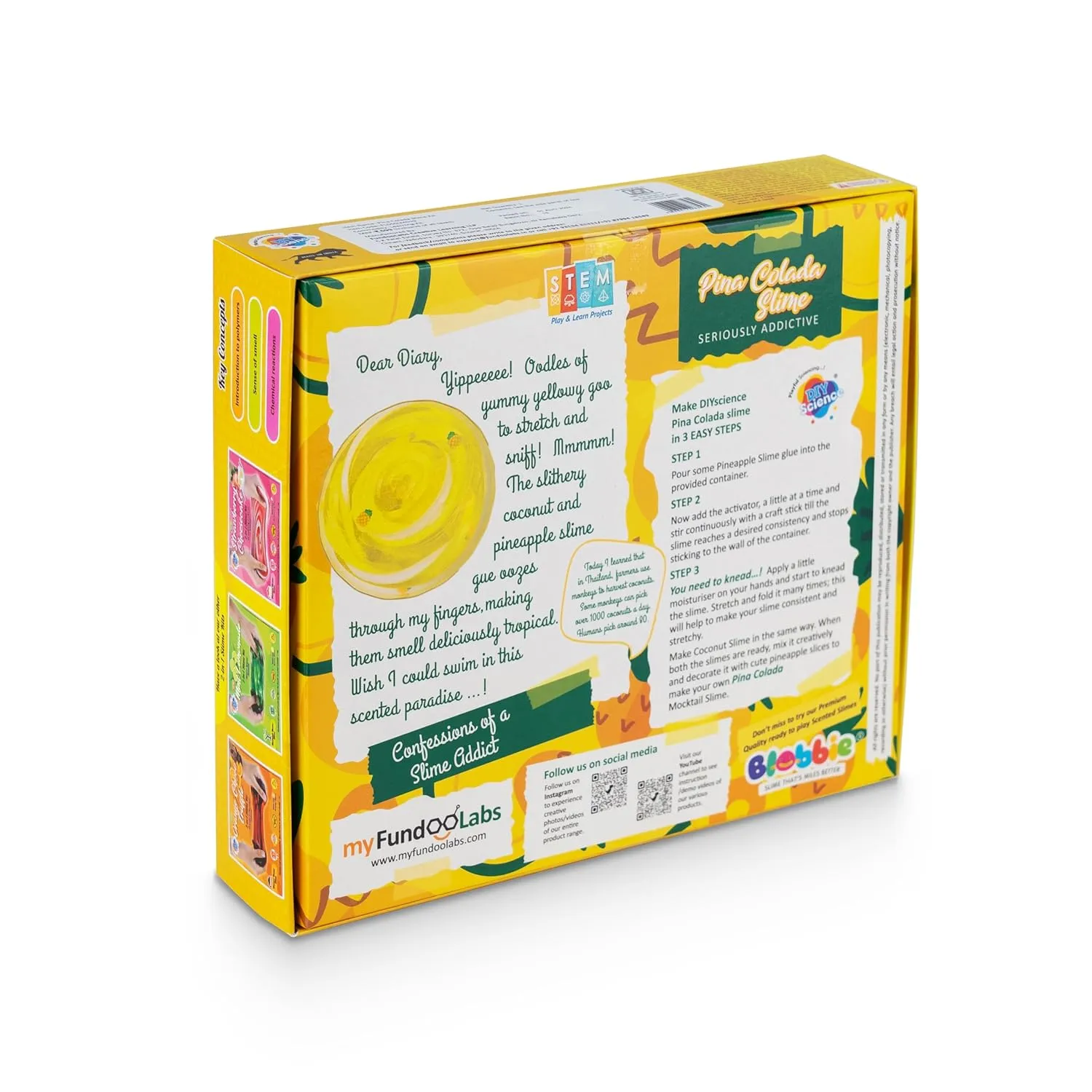 2 in 1 Diy Pina Colada Slime Kit