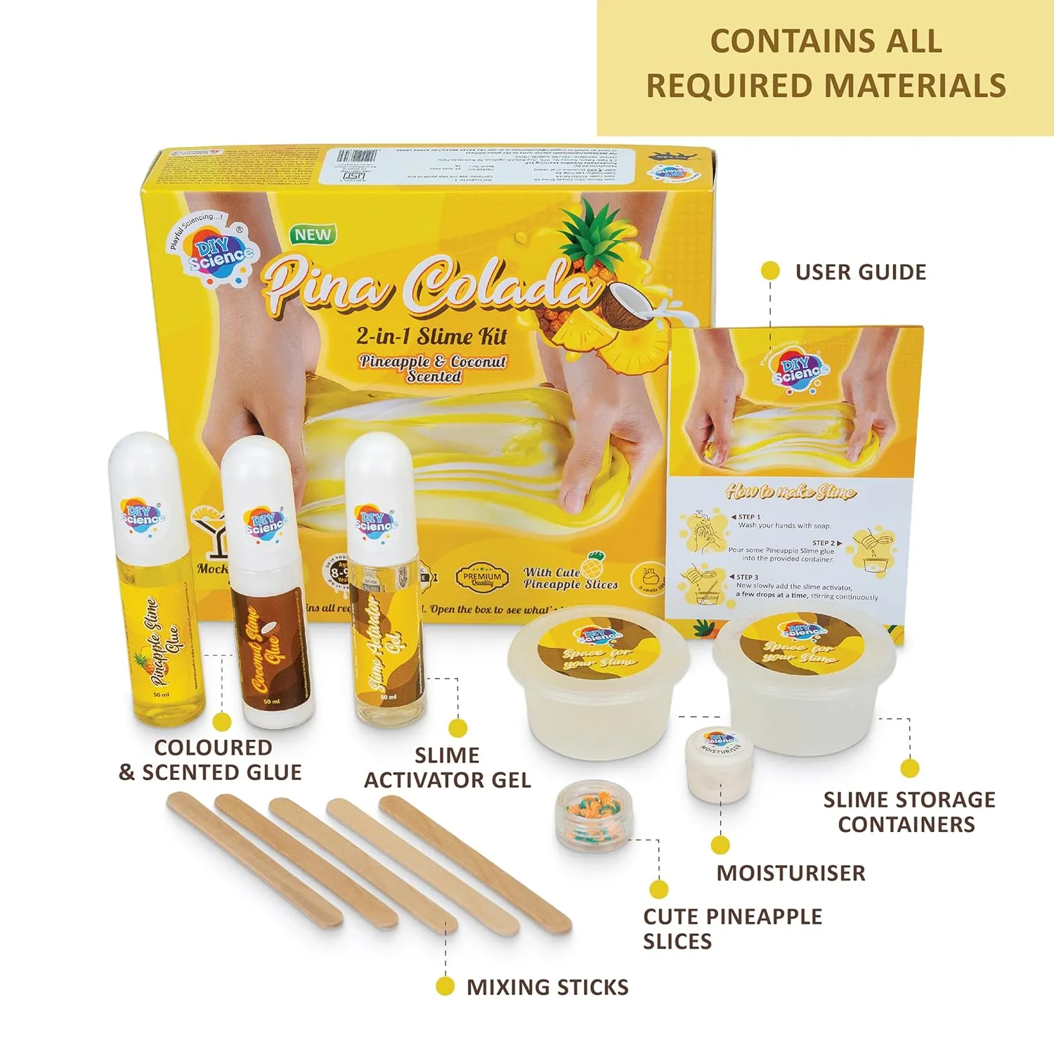 2 in 1 Diy Pina Colada Slime Kit