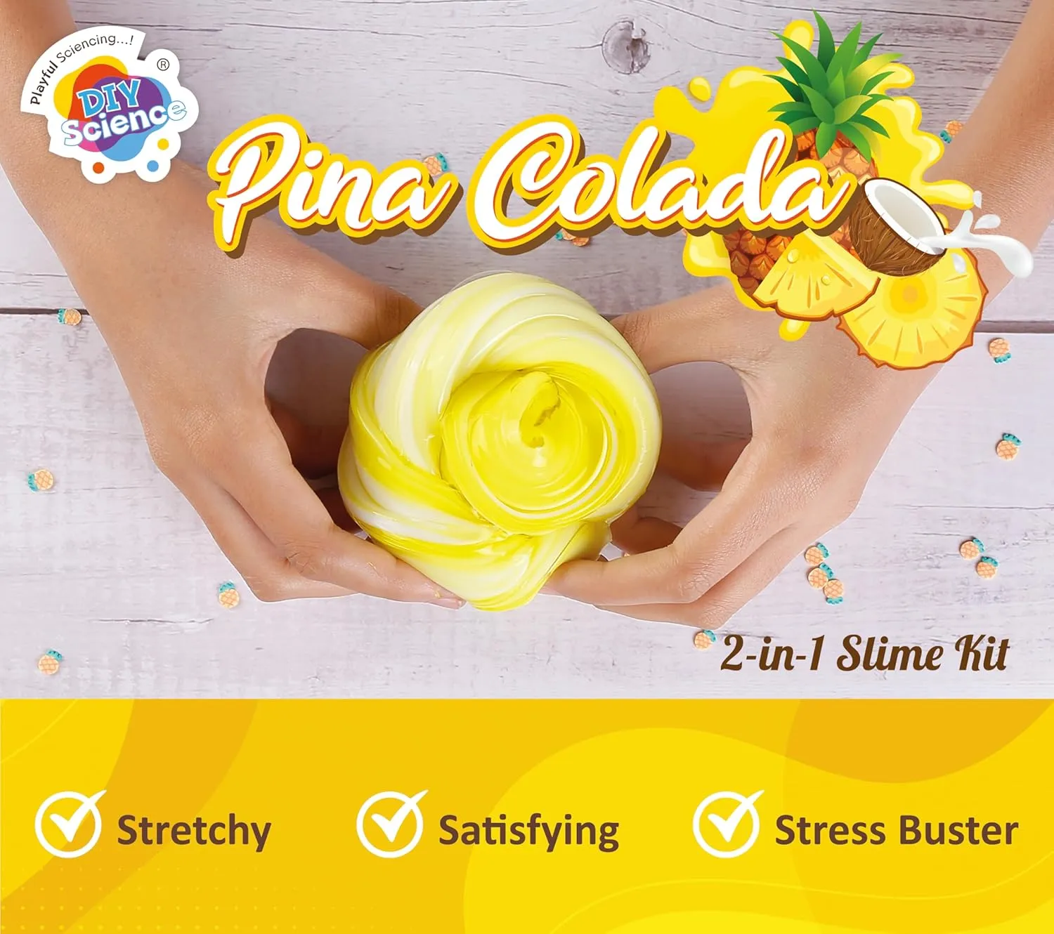 2 in 1 Diy Pina Colada Slime Kit