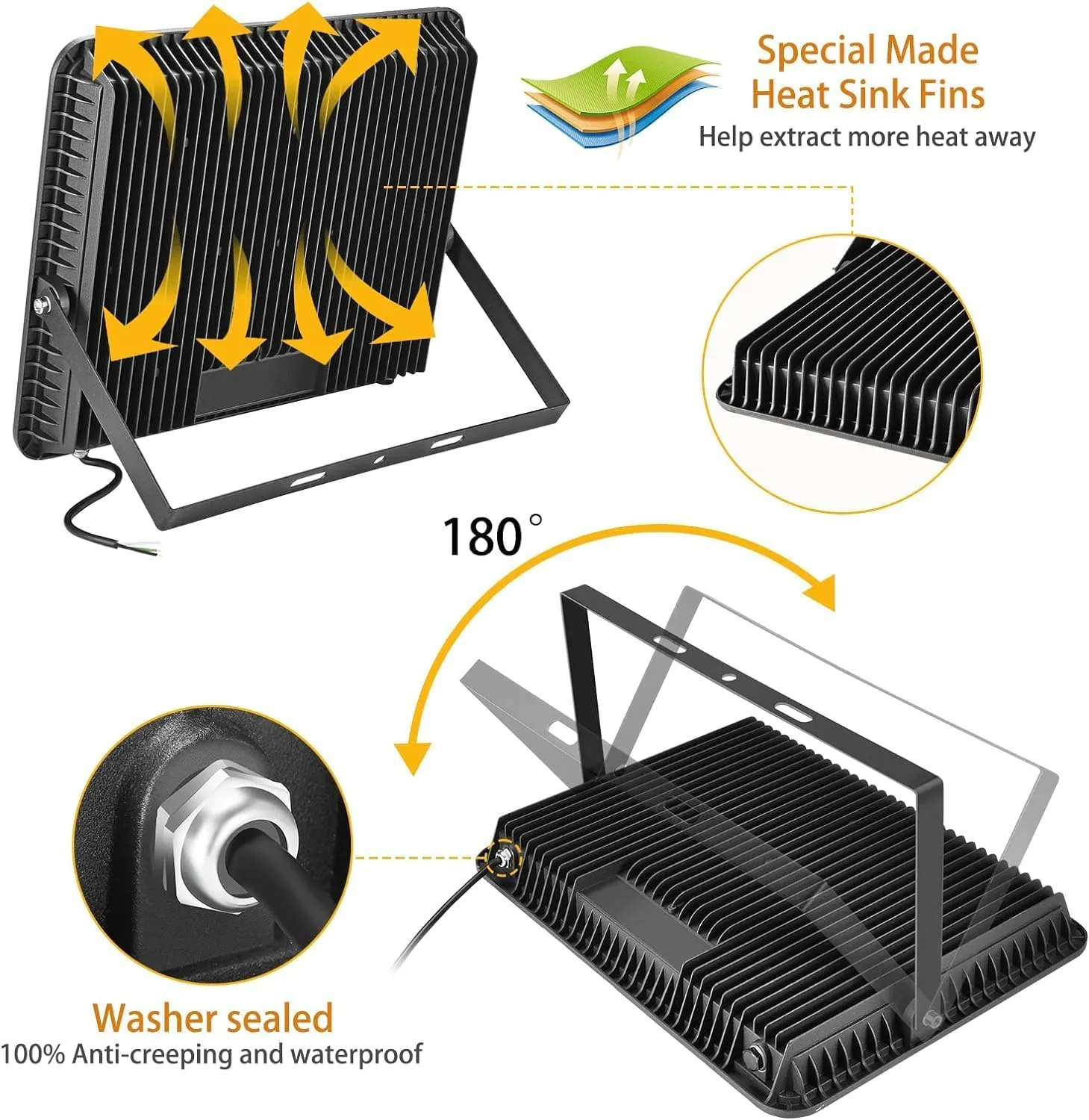 2 Pack 240W LED Flood Lights,100-277V IP65 Waterproof 5000K Daylight 1700 watt Equivalent 36500LM Super Bright Outdoor LED Arena Lights Commercial Lighting for Stadium,Backyard, Parking lot etc