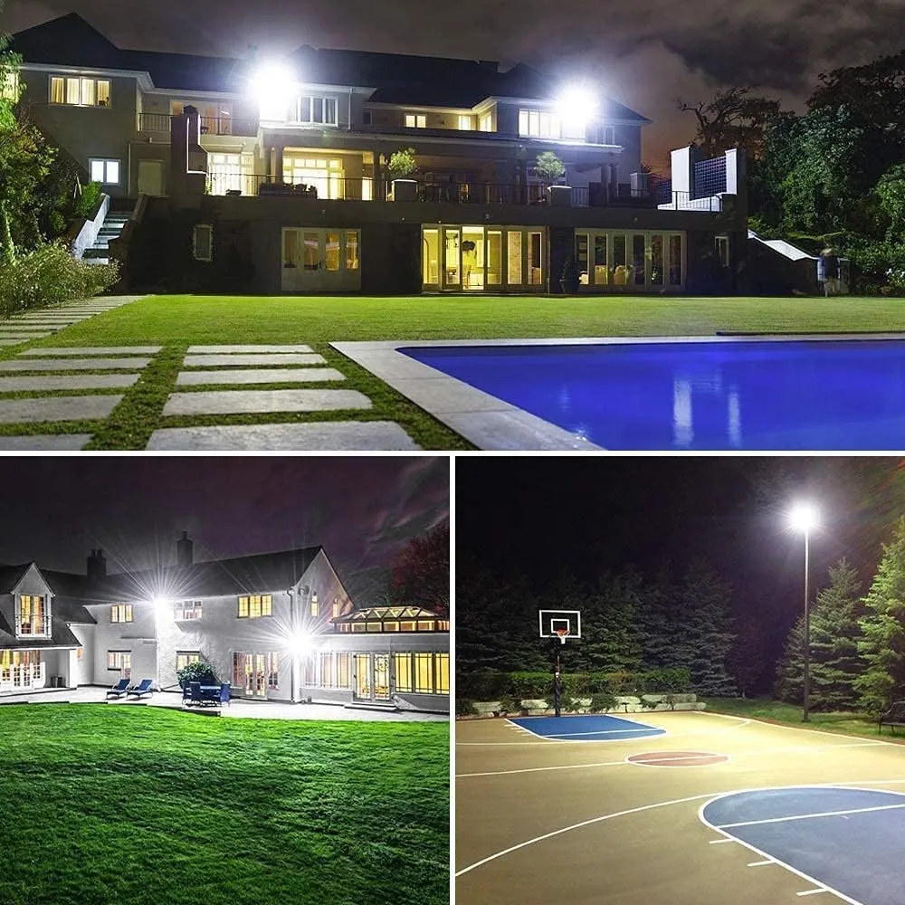 2 Pack 240W LED Flood Lights,100-277V IP65 Waterproof 5000K Daylight 1700 watt Equivalent 36500LM Super Bright Outdoor LED Arena Lights Commercial Lighting for Stadium,Backyard, Parking lot etc