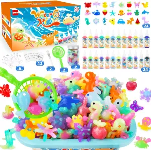 2 Pack Magic Water Elf Toy Kit, Aqua Fairy Water Gel Kit with 24 Magic Gels and 24 Molds, Magic Water Elf, Aqua Fairy, DIY Magic Water Gel Kit for Kids, Birthday Gifts for Girls and Boys