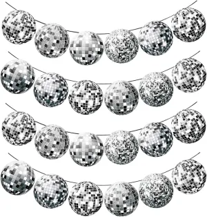 2 Pieces Disco Ball Banner, Mirror Reflective Disco Banner, Glitter Party Decoration, Prom Diy Decorations, Suitable For Party, Dance Party